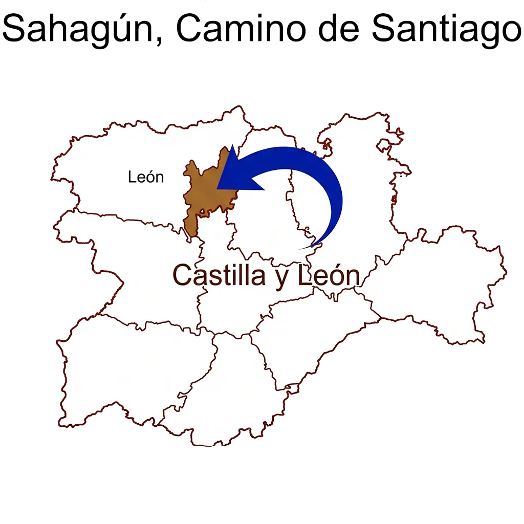 Mapa Comarca de Sahagún, León, Camino de Santiago con logo ADESCAS