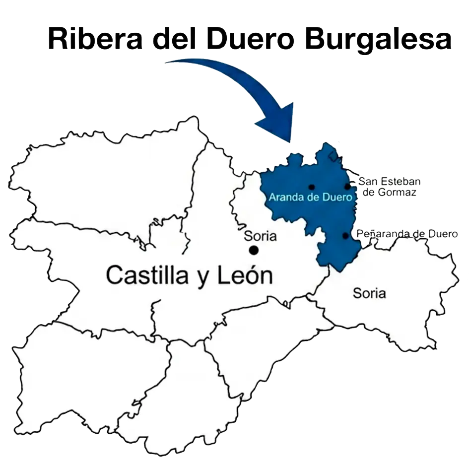 Mapa Comarca Ribera del Duero Burgalesa